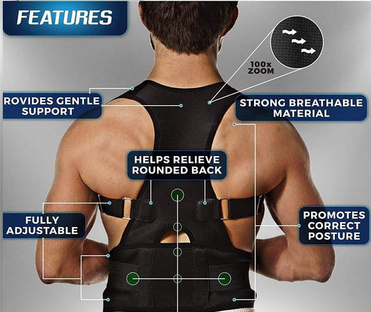 Unisex Posture Corrector Belt – Back Support Brace for Pain Relief & Improved Posture